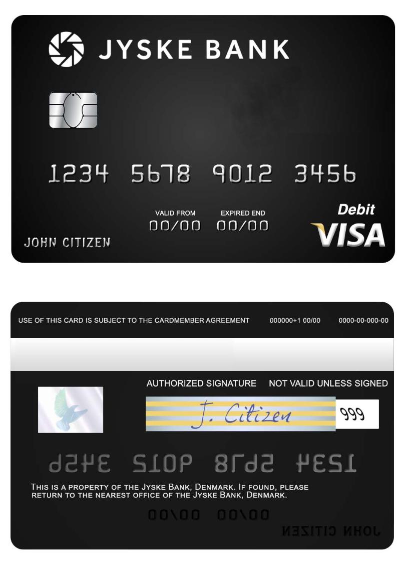 Denmark Jyske Bank visa debit card
